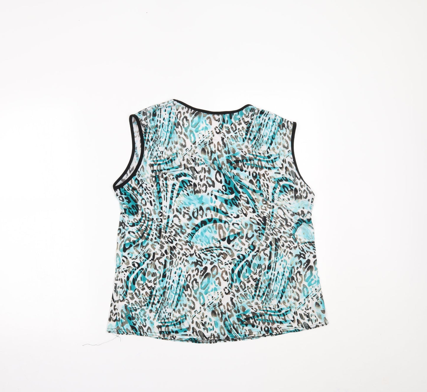 Autonomy Womens Blue Animal Print  Pullover Tank Size 14