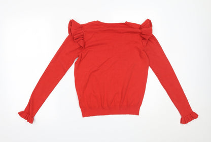 Back view of Papaya women’s red basic blouse, size UK 10