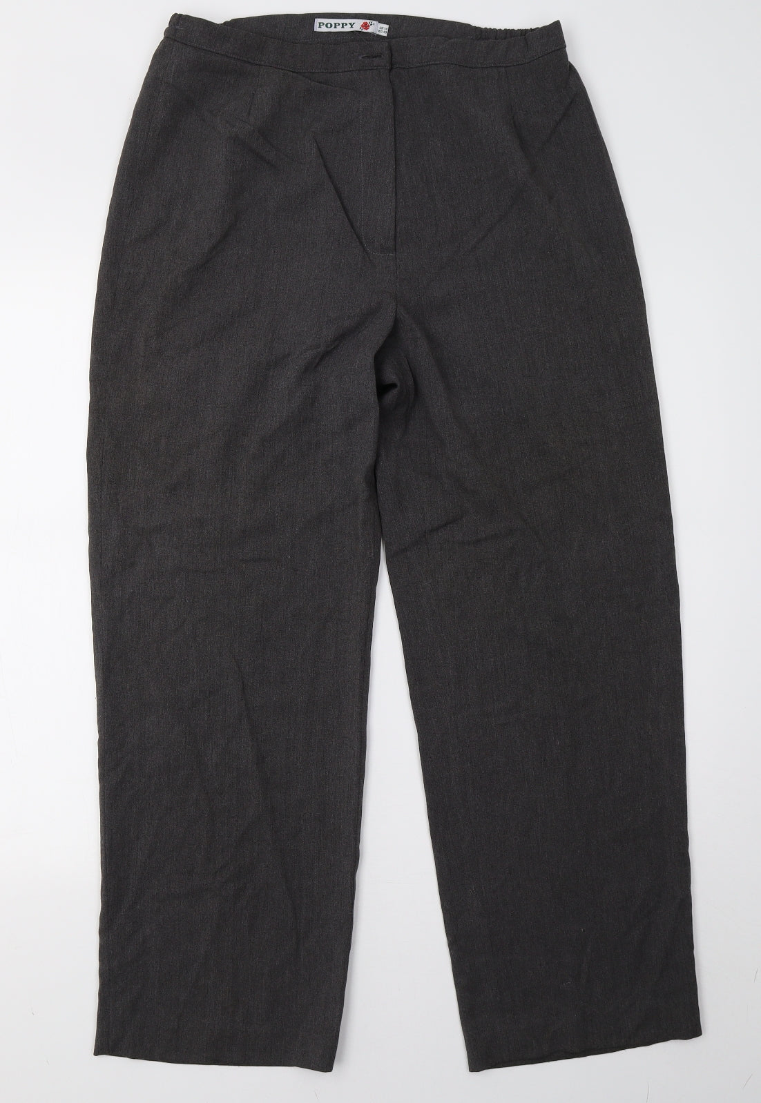 Poppy Womens Grey   Trousers  Size 14 L29 in