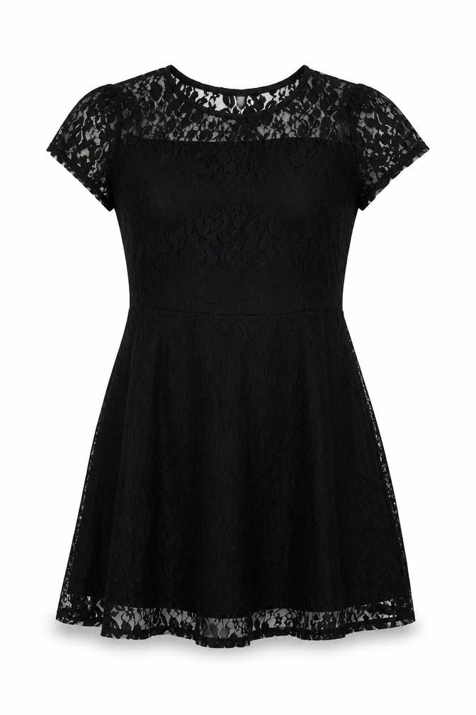 measoul Womens Black  Lace A-Line  Size 10