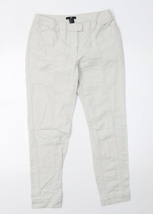H&M Womens Grey   Trousers  Size 10 L27.5 in