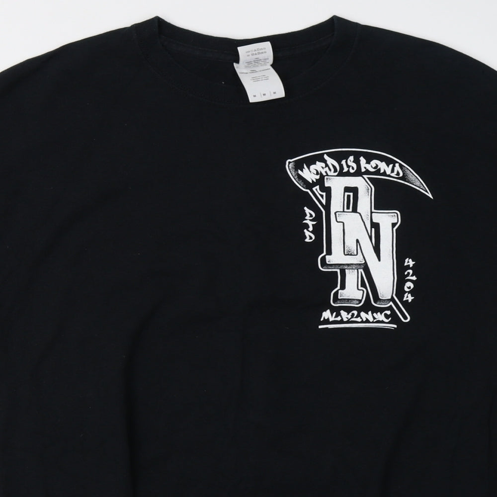 Gildan Mens Black    T-Shirt Size M