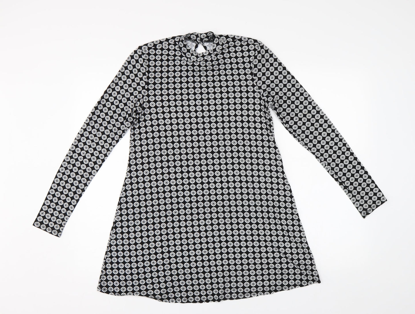Dorothy Perkins Womens Black Geometric  Tunic Blouse Size 10