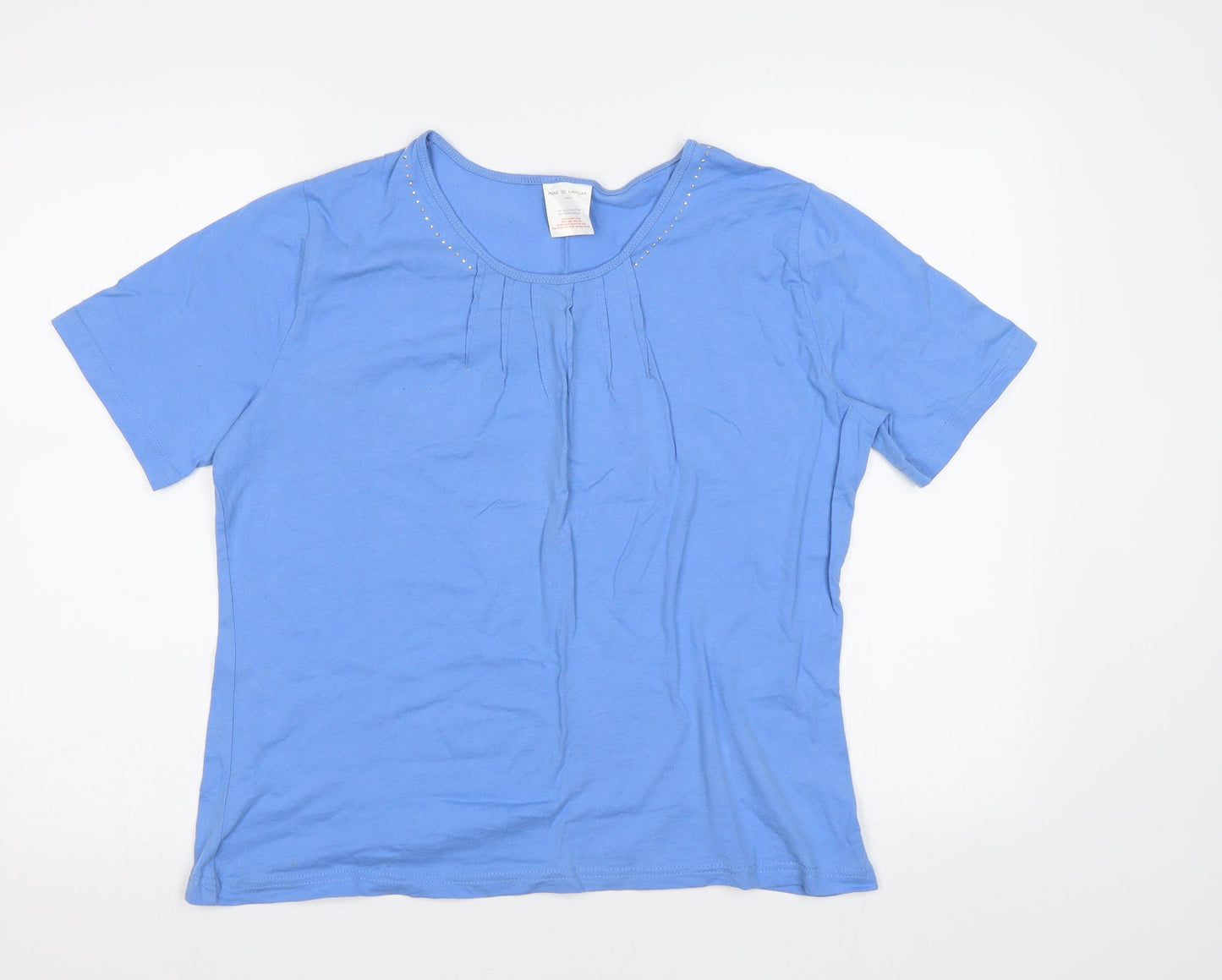 Anne De Lancay Womens Blue   Basic T-Shirt Size L
