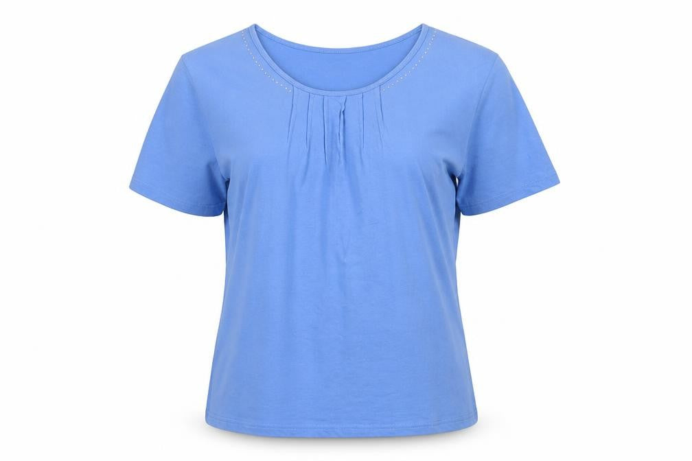 Anne De Lancay Womens Blue   Basic T-Shirt Size L