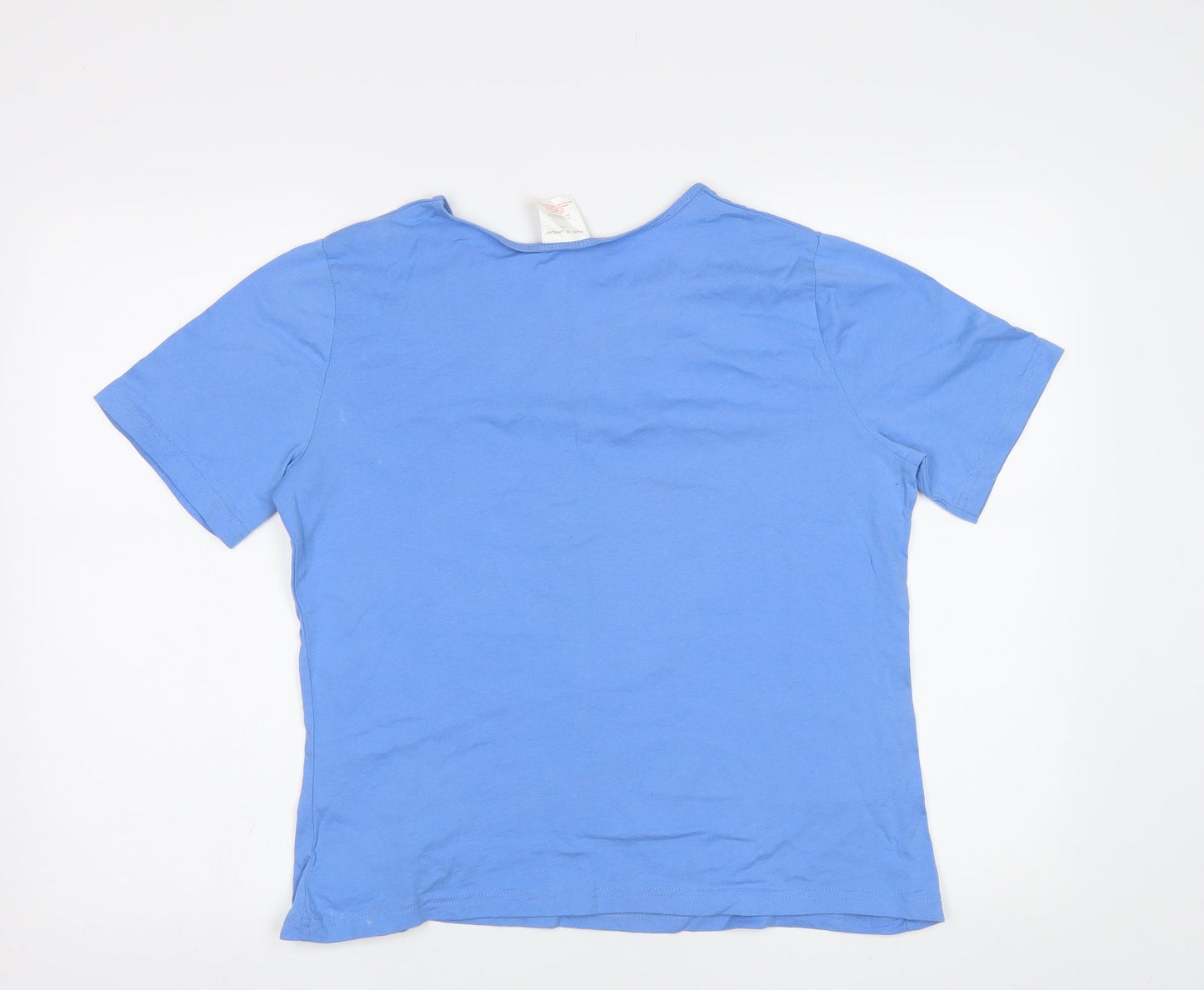 Anne De Lancay Womens Blue   Basic T-Shirt Size L
