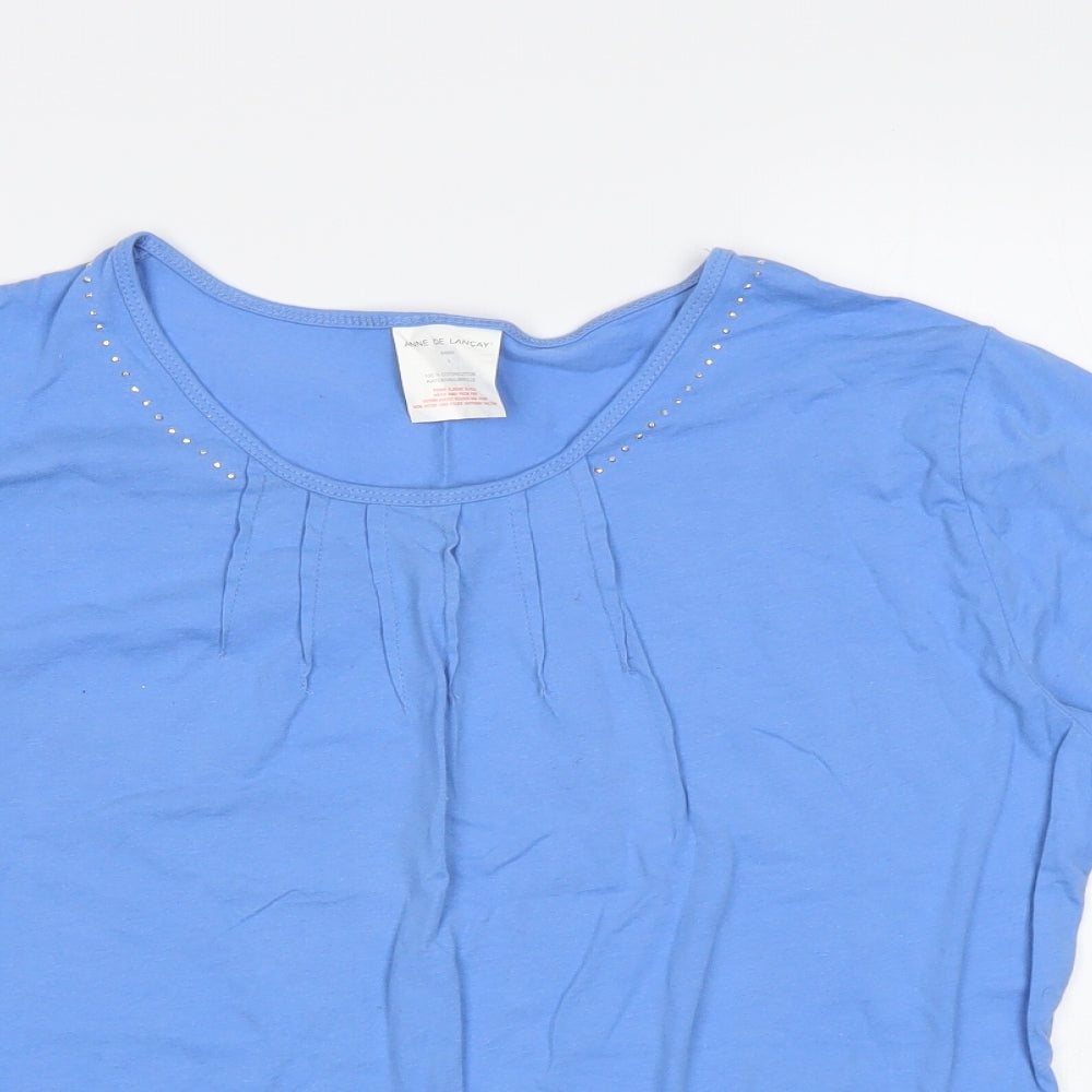 Anne De Lancay Womens Blue   Basic T-Shirt Size L