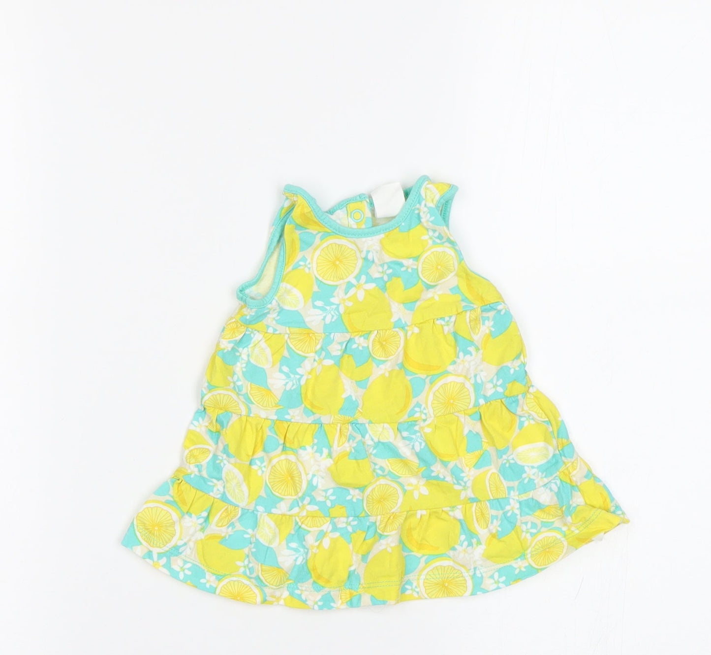 H&M Baby Green   Fit & Flare  Size 3-6 Months  - Lemon Print