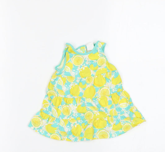 H&M Baby Green   Fit & Flare  Size 3-6 Months  - Lemon Print