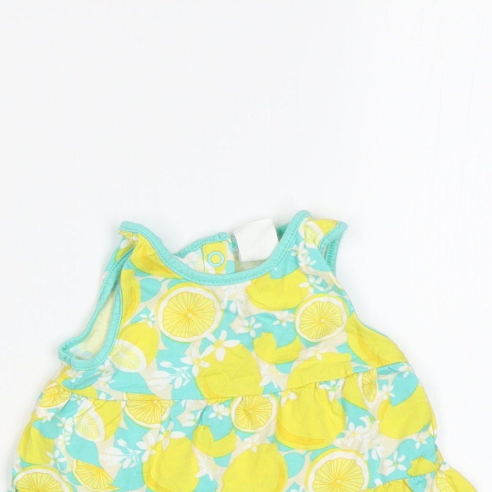 H&M Baby Green   Fit & Flare  Size 3-6 Months  - Lemon Print
