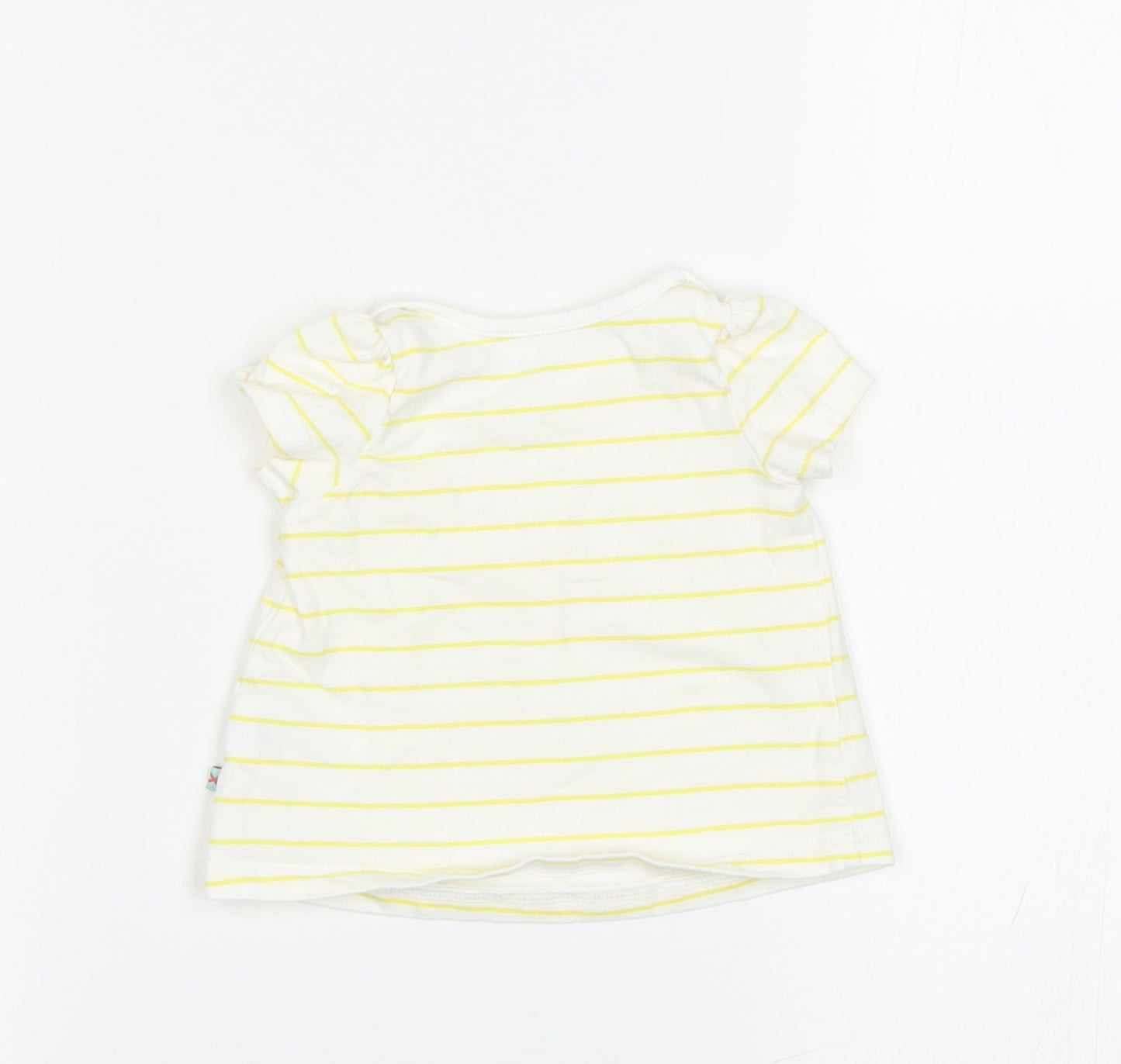 Mothercare Baby White Striped  Basic T-Shirt Size 0-3 Months