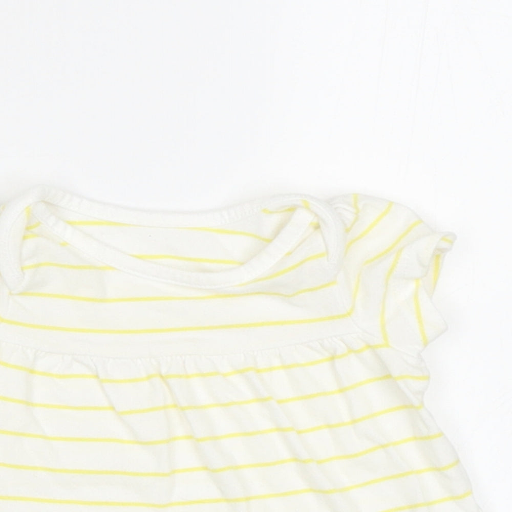 Mothercare Baby White Striped  Basic T-Shirt Size 0-3 Months