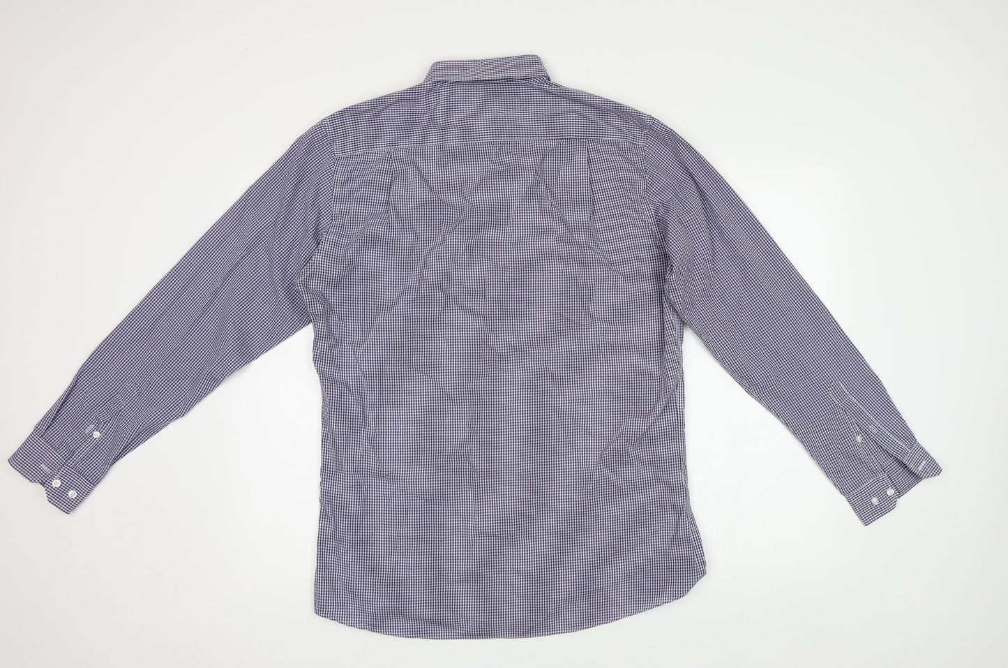 Primark Mens Blue Check   Button-Up Size 15.5