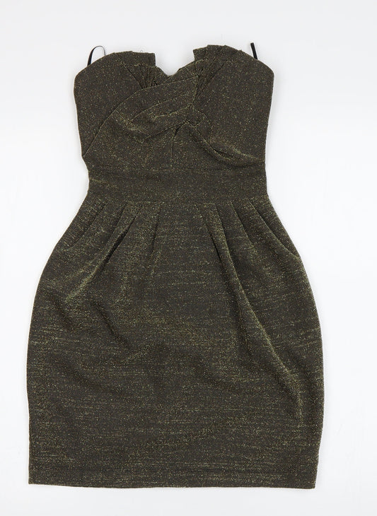 HB&M Womens Gold   Bodycon  Size 6