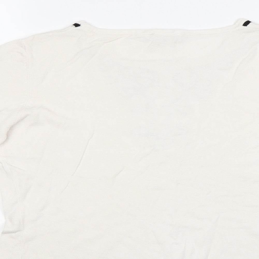 CC Womens White   Pullover Jumper Size M  - Embelished Neckline