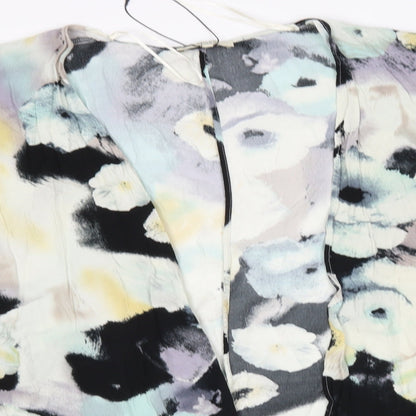 Close-up detail of Papaya women’s multicoloured floral basic blouse, size M
