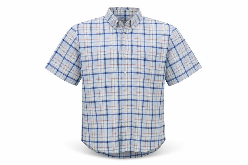 IZOD Mens Blue Check   Button-Up Size XL