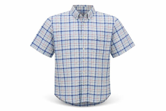 IZOD Mens Blue Check   Button-Up Size XL