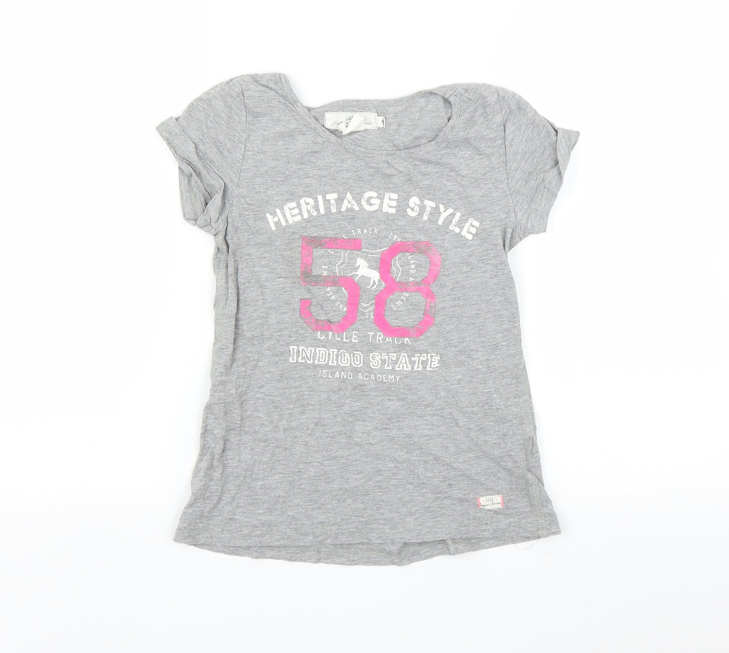 H&M Girls Grey   Basic T-Shirt Size 9-10 Years  - Heritage state