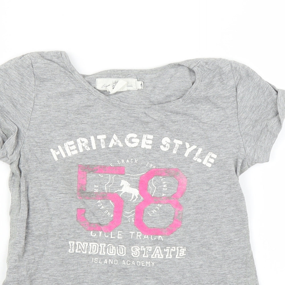 H&M Girls Grey   Basic T-Shirt Size 9-10 Years  - Heritage state
