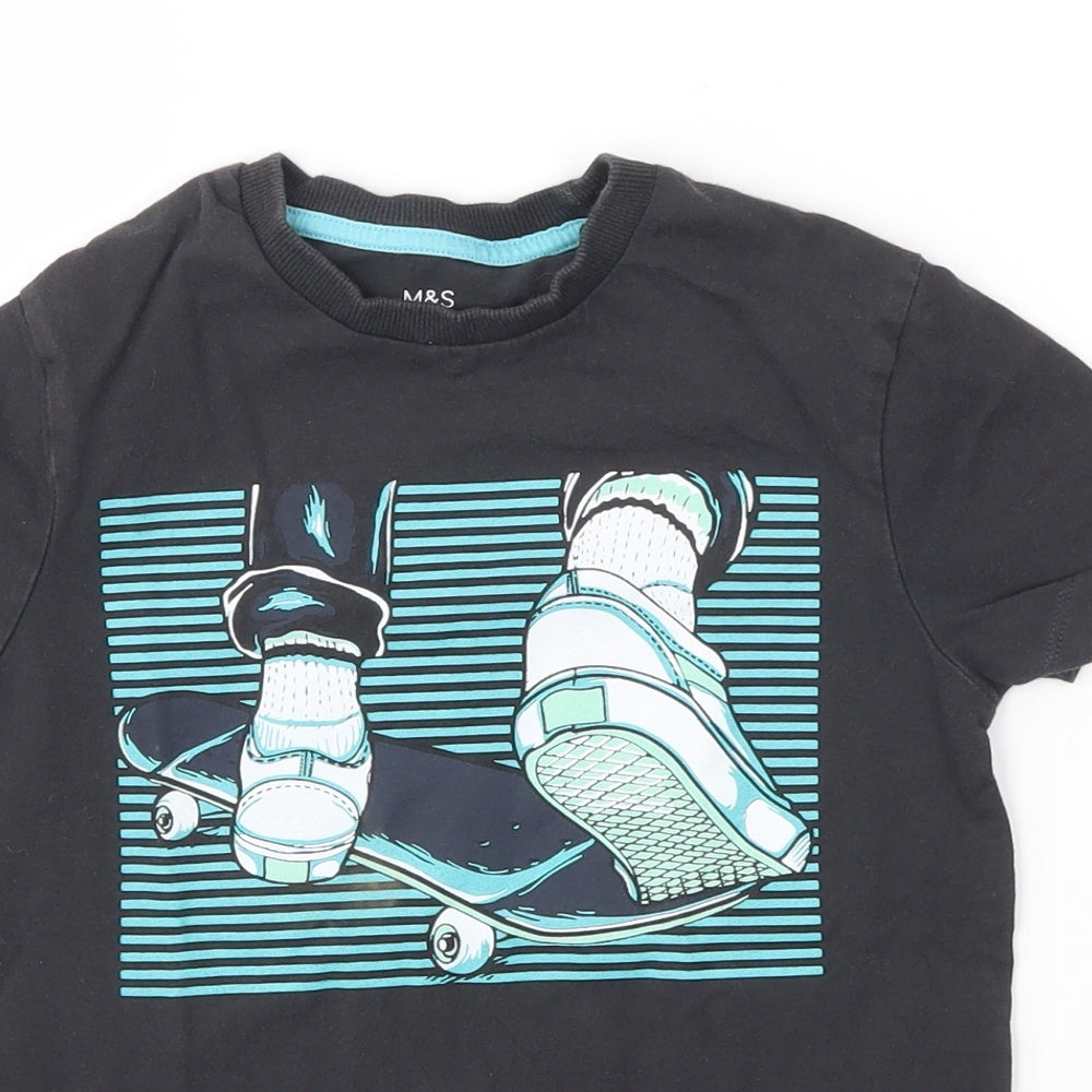 M&S Boys Grey   Basic T-Shirt Size 7-8 Years