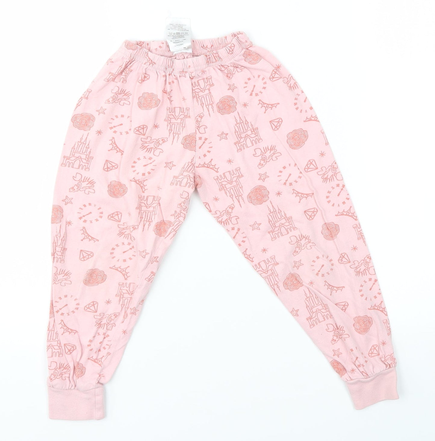 Disney Girls Pink Solid   Pyjama Pants Size 3-4 Years