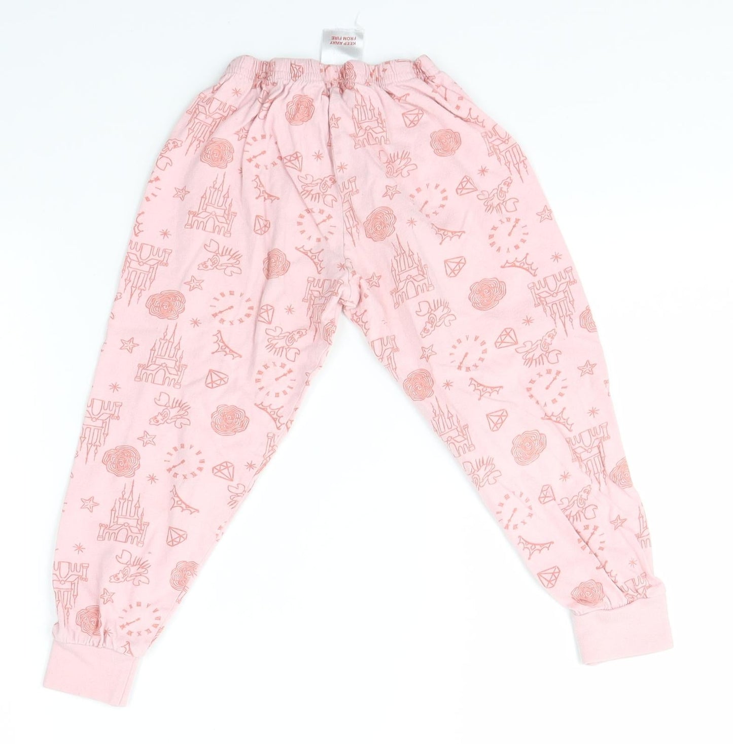 Disney Girls Pink Solid   Pyjama Pants Size 3-4 Years