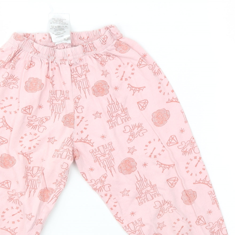Disney Girls Pink Solid   Pyjama Pants Size 3-4 Years