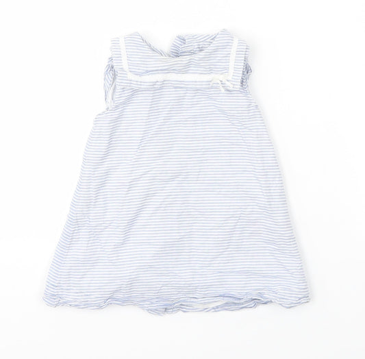 M&S Girls Multicoloured Striped  A-Line  Size 6-9 Months
