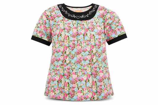 CECILIA Womens Multicoloured Floral  Basic T-Shirt Size M