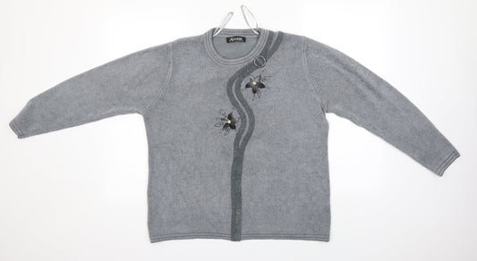 ALEXARA Womens Grey   Pullover Jumper Size XL