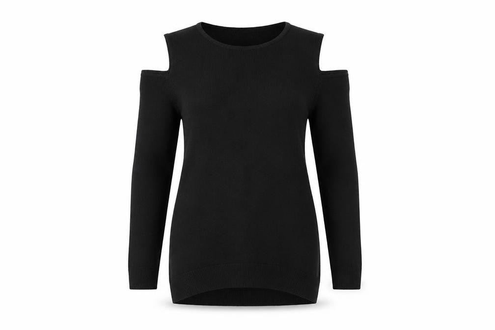 F&F Womens Black  Knit Pullover Jumper Size 12