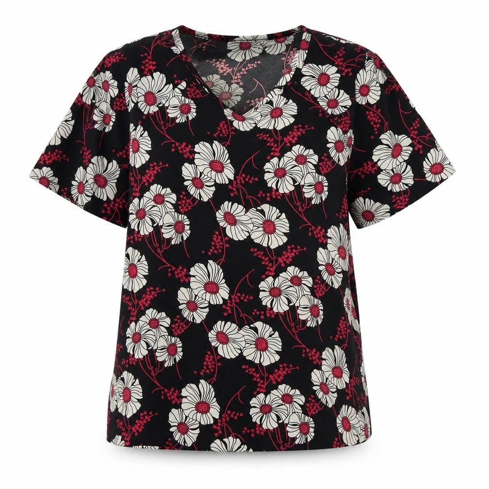 Papaya Womens Black Floral  Basic Blouse Size 10