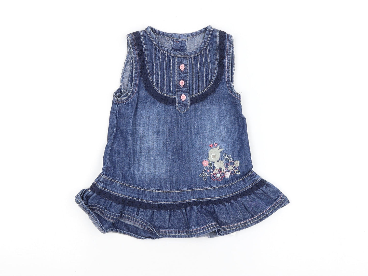 Preworn Girls Blue   Dungaree One-Piece Size 36 Months