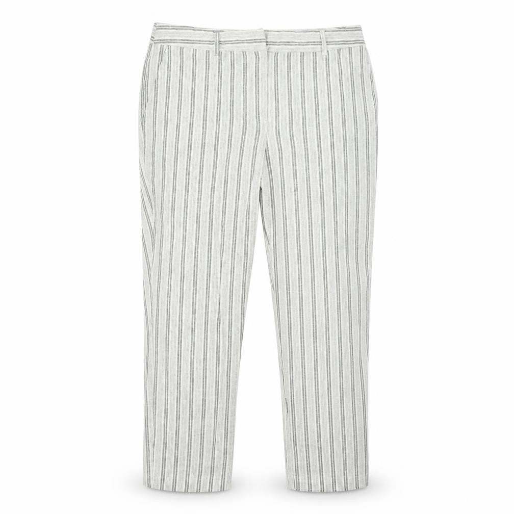 Carolina Belle Womens Grey Striped  Trousers  Size 18 L25 in
