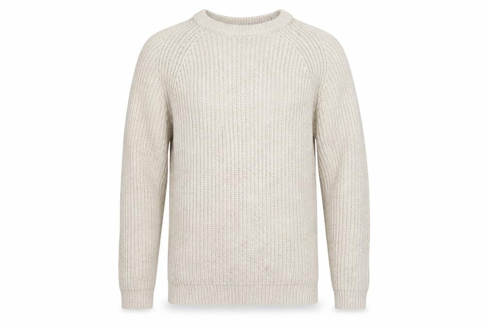 OSLO Mens Beige Striped  Pullover Jumper Size M
