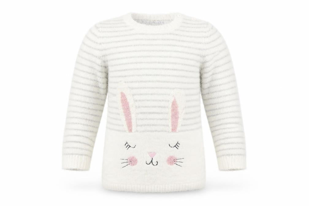 Primark Baby White Striped  Pullover Jumper Size 12-18 Months