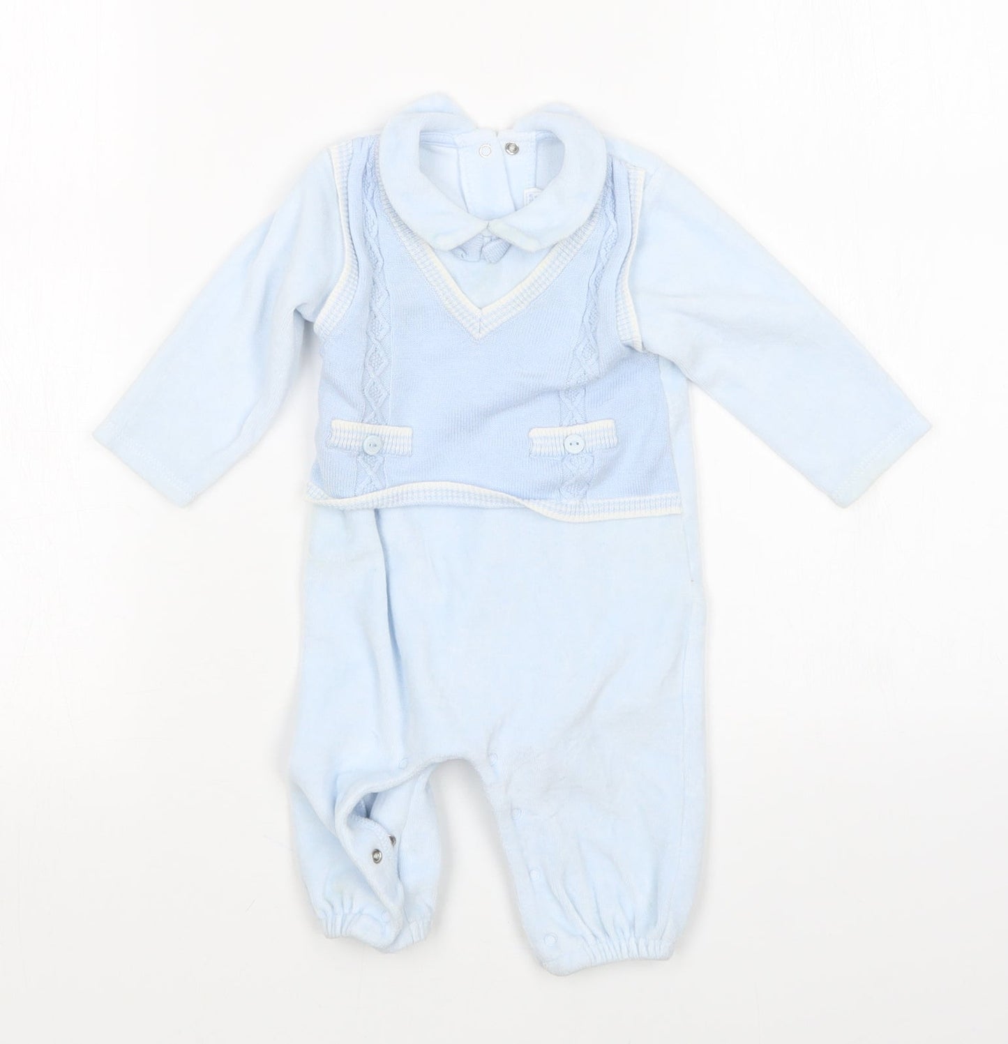 May Ral Boys Blue   Babygrow One-Piece Size 3-6 Months