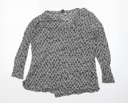 H&M Womens Multicoloured Geometric  Cardigan Jumper Size M