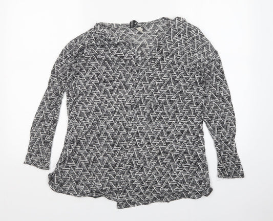 H&M Womens Multicoloured Geometric  Cardigan Jumper Size M
