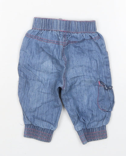 Back view of Babaluno girls’ blue jeans, size 3-6, months