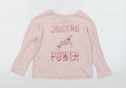 Additional front view of evie girls’ pink jumper, size 5-6, years