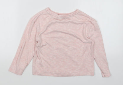 Back view of evie girls’ pink jumper, size 5-6, years