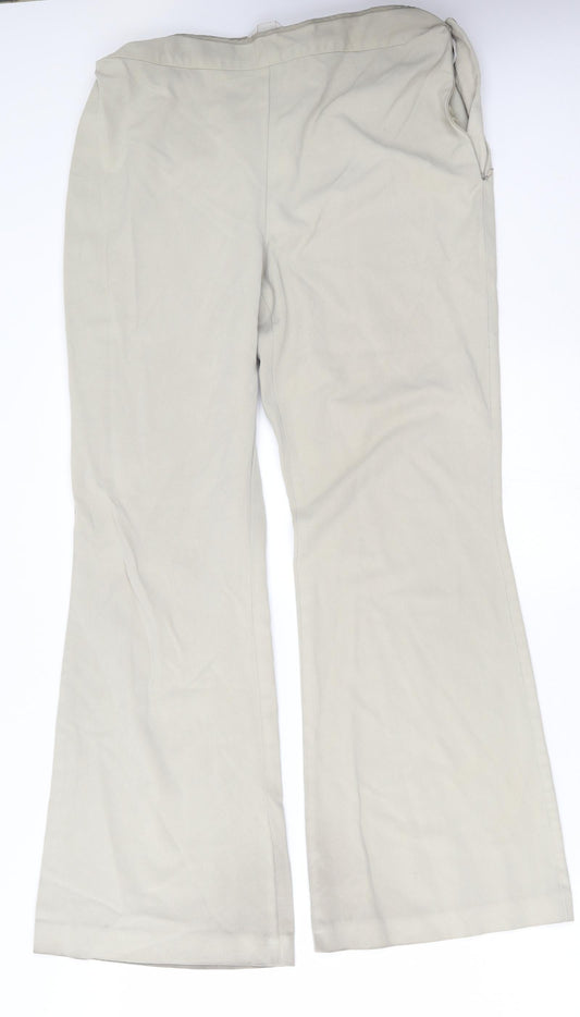 M&S Womens Beige   Bloomer Trousers Size 14 L30 in -