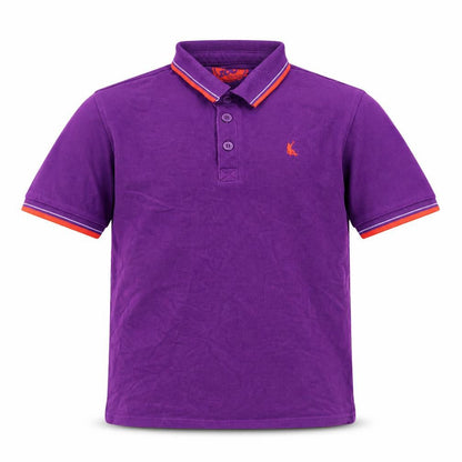Front view of Blue Zoo girls’ purple basic polo, size 11-12, years
