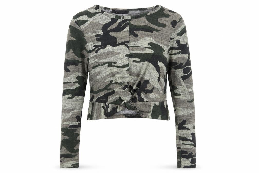 New Look Girls Green Camouflage  Basic T-Shirt Size 9 Years