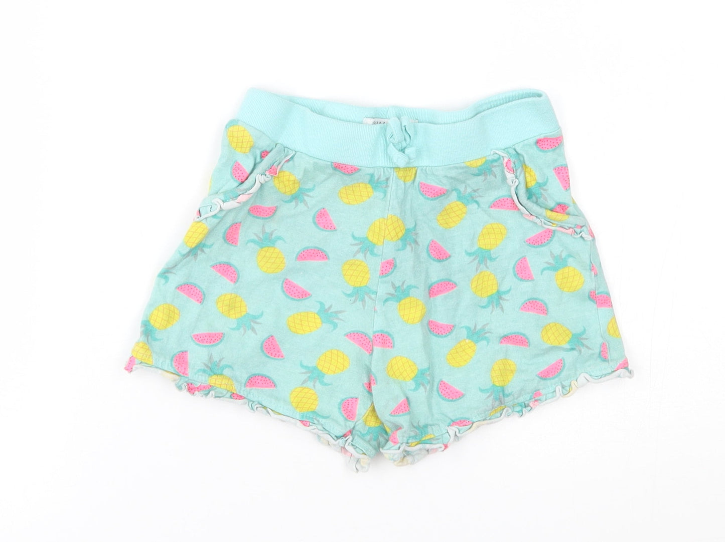 Primark Girls Blue    Sleep Shorts Size 7-8 Years  - pineapple melon