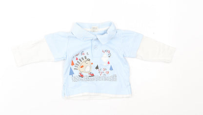 Additional front view of Tiny ted Baby Blue Basic T-Shirt, size 0-3, Months