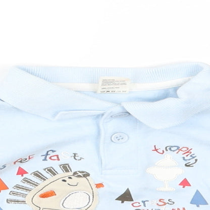 Close-up detail of Tiny ted Baby Blue Basic T-Shirt, size 0-3, Months
