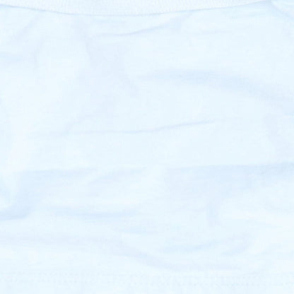 Brand and care label for Tiny ted Baby Blue Basic T-Shirt, size 0-3, Months